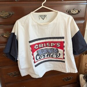 Ultra Pink Crisp's Burger Corner Tee - Red, Black, White